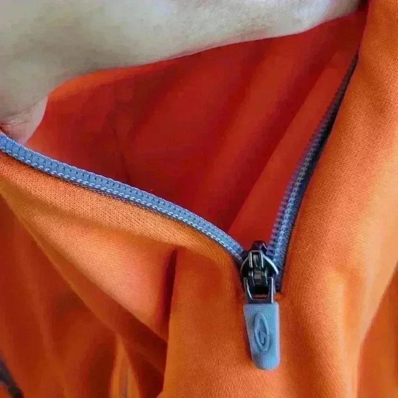 Champion Mens Size S Full Zip Up Mock Neck Athletic Jacket Orange Long Sleeve - Picture 11 of 11